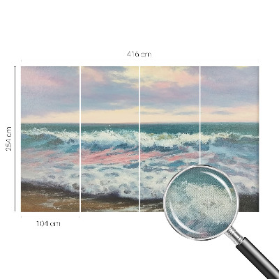 Peel and stick wall mural with a seascape design for bedroom walls