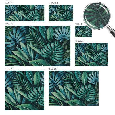 3D wall mural with a tropical leaves design