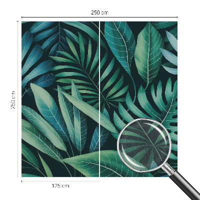 3D wall mural with a tropical leaves design