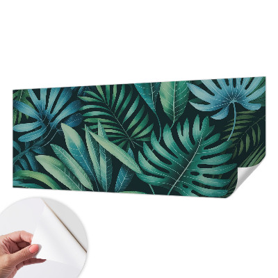 3D wall mural with a tropical leaves design