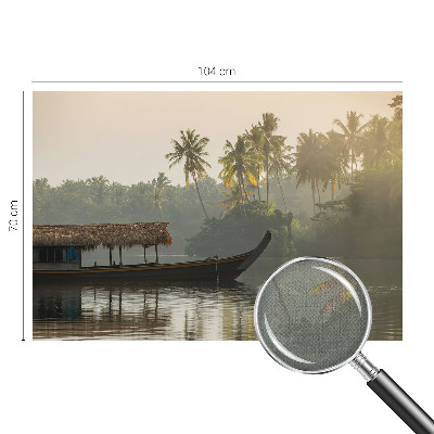 Stick-on wall mural with a tropical haven design