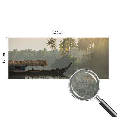 Stick-on wall mural with a tropical haven design