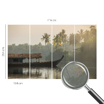 Stick-on wall mural with a tropical haven design