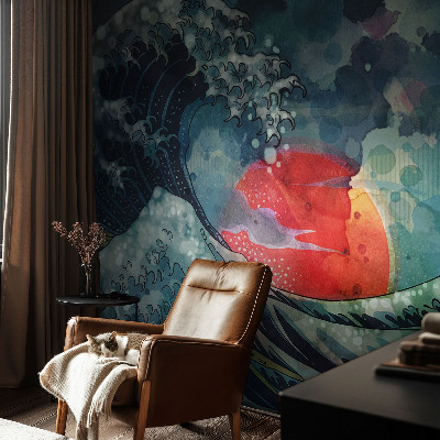 3D photo wallpaper mural with an oceanic east design