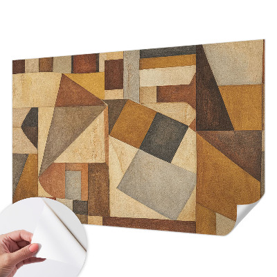 Children's wall mural with a geometric abstraction design