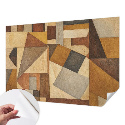Children's wall mural with a geometric abstraction design