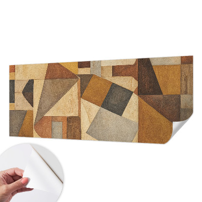 Children's wall mural with a geometric abstraction design