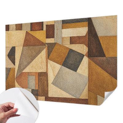 Children's wall mural with a geometric abstraction design
