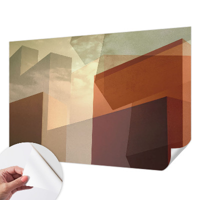 Peel and stick wall mural with an abstract shapes design