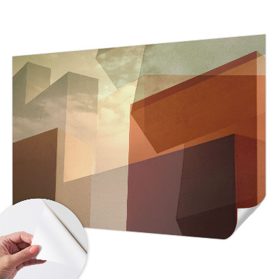 Peel and stick wall mural with an abstract shapes design