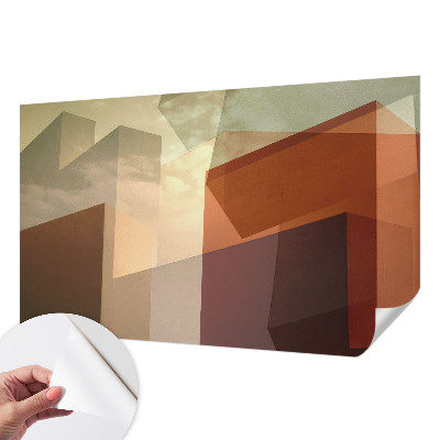 Peel and stick wall mural with an abstract shapes design