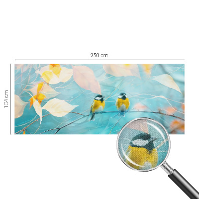 Peel and stick wallpaper mural with a spring bird motif