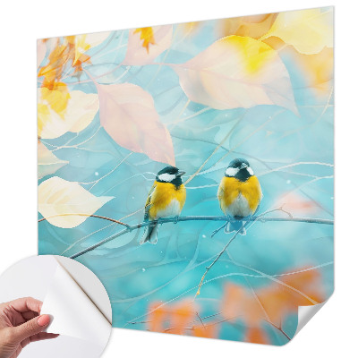 Peel and stick wallpaper mural Spring birds