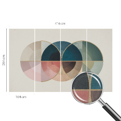 Self-adhesive wall mural with a geometric design