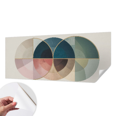 Self-adhesive wall mural with a geometric design
