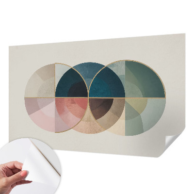 Self-adhesive wall mural with a geometric design