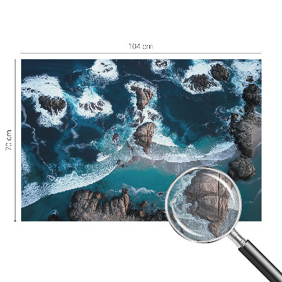 Removable wall mural wallpaper featuring ocean waves