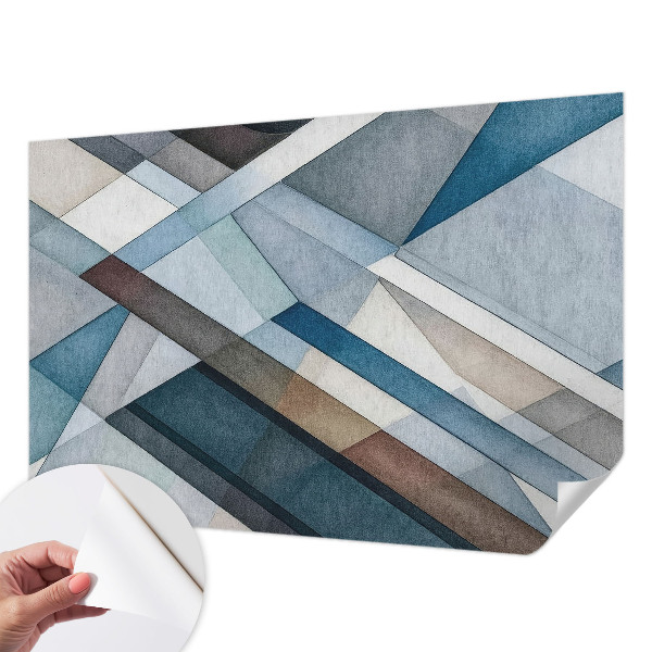 Removable wall mural with an abstract geometric design