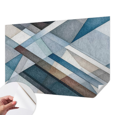 Removable wall mural with an abstract geometric design