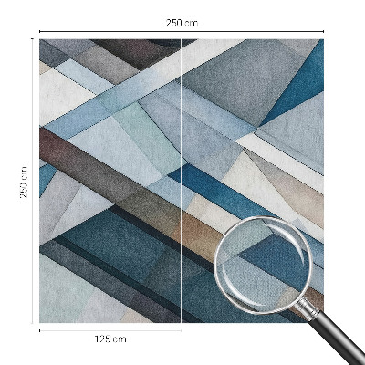 Removable wall mural with an abstract geometric design