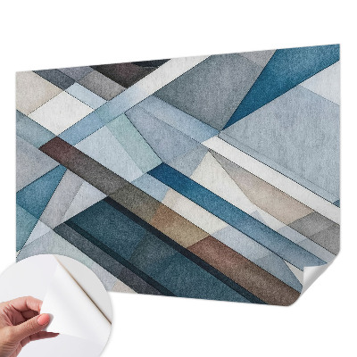 Removable wall mural with an abstract geometric design