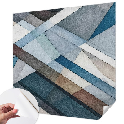 Removable wall mural with an abstract geometric design