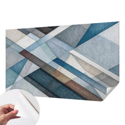 Removable wall mural with an abstract geometric design