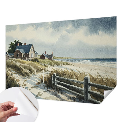 Stick-on wall mural with a beach dunes design