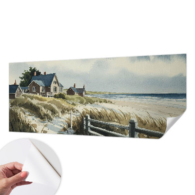 Stick-on wall mural with a beach dunes design