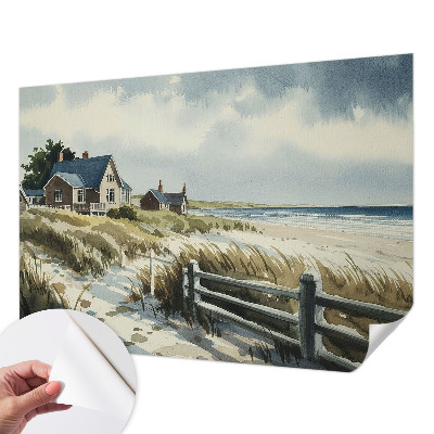 Stick-on wall mural with a beach dunes design