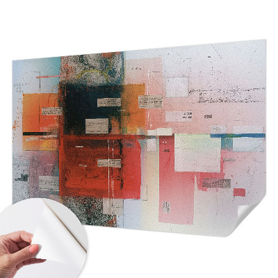 Peel and stick wall mural featuring an abstract composition for the living room