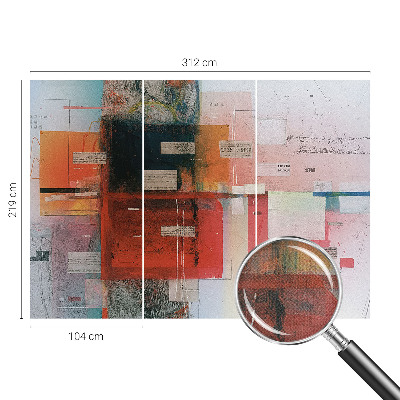 Peel and stick wall mural featuring an abstract composition for the living room
