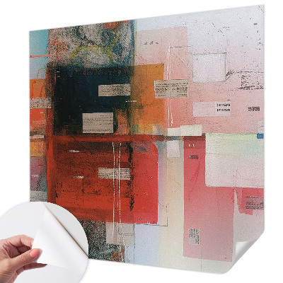 Peel and stick wall mural featuring an abstract composition for the living room