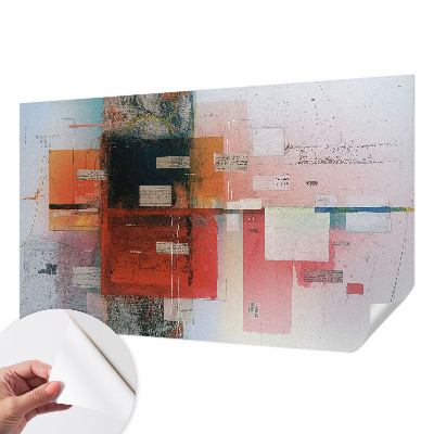Peel and stick wall mural featuring an abstract composition for the living room
