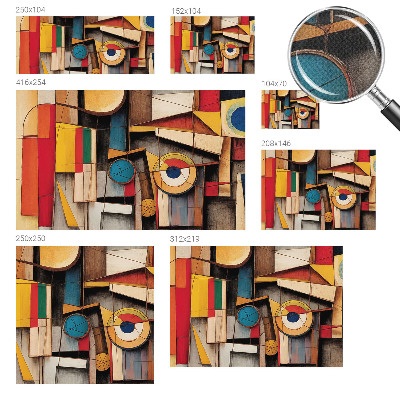 3D wall mural with geometric pattern