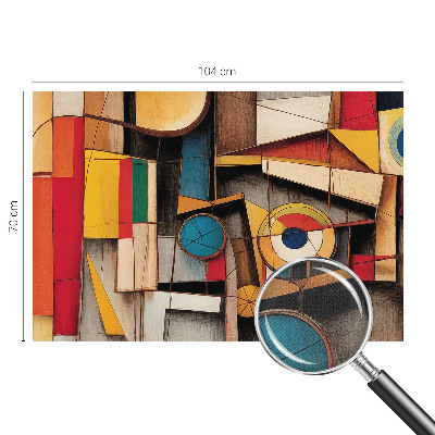 3D wall mural with geometric pattern