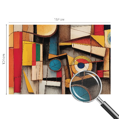 3D wall mural with geometric pattern