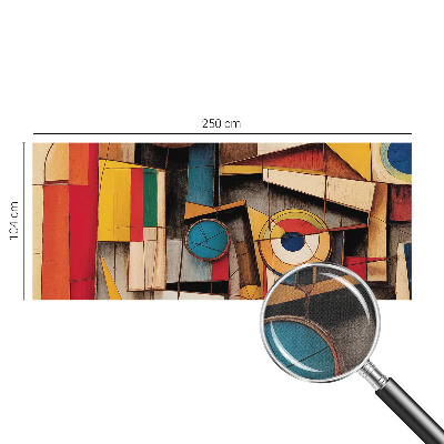 3D wall mural with geometric pattern