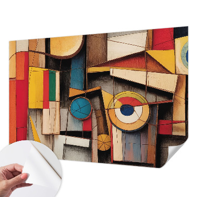 3D wall mural with geometric pattern