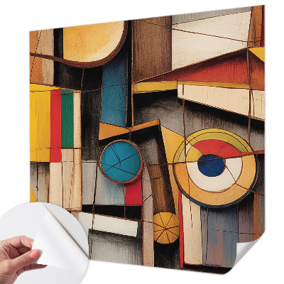 3D wall mural with geometric pattern