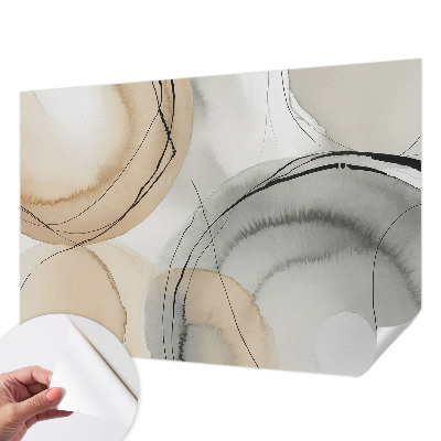 Peel and stick wall mural for kids' room with a geometric harmony design