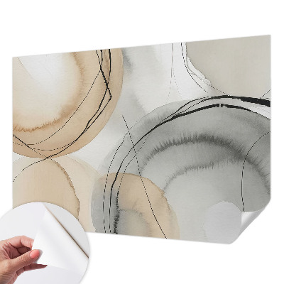 Peel and stick wall mural for kids' room with a geometric harmony design