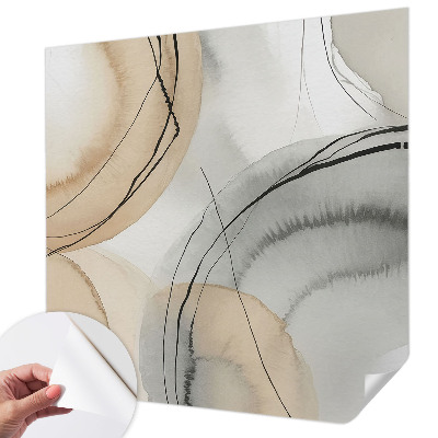 Peel and stick wall mural for kids' room with a geometric harmony design
