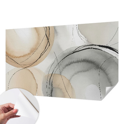 Peel and stick wall mural for kids' room with a geometric harmony design