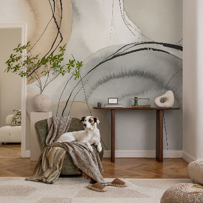 Peel and stick wall mural for kids' room with a geometric harmony design