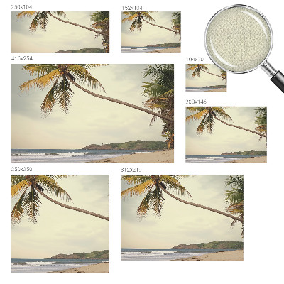 Nursery wall mural with a tropical landscape design