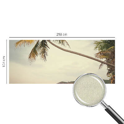 Nursery wall mural with a tropical landscape design