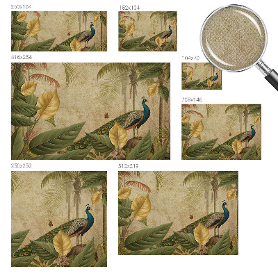 Children's wall mural featuring an exotic bird motif
