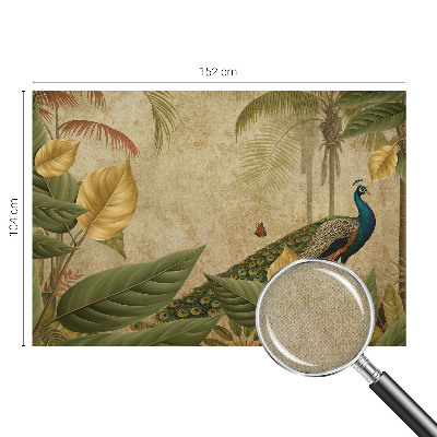 Children's wall mural featuring an exotic bird motif