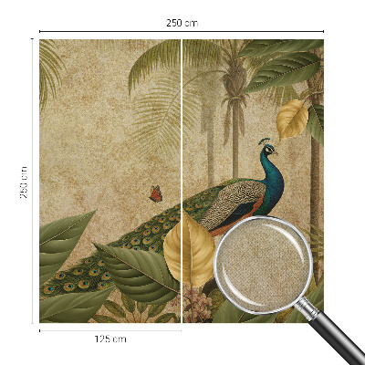 Children's wall mural featuring an exotic bird motif